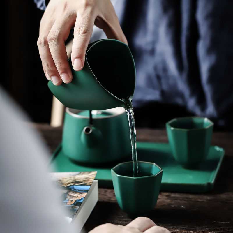 ShangYan fair ceramic cups of tea sea kung fu tea set zero restoring ancient ways with creative Japanese portion triangle) a cup of tea