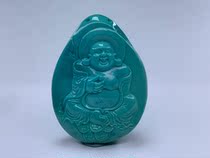 Hubei natural ore turquoise Maitreya Buddha carvings