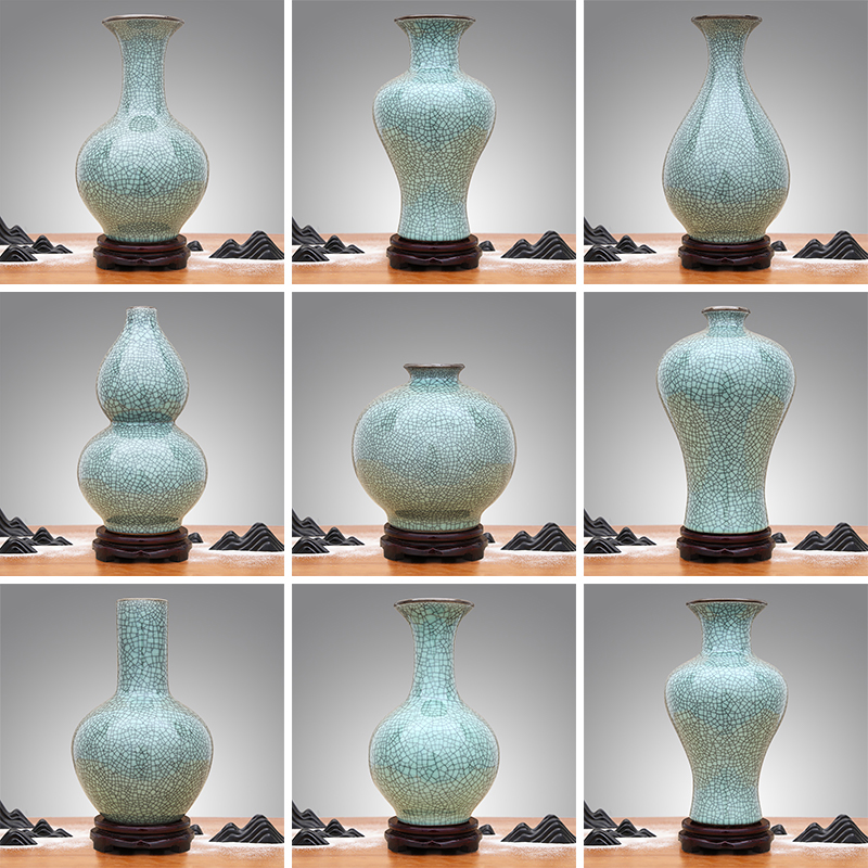 Jingdezhen ceramics up archaize crack glaze vase green glaze crafts home sitting room decoration decoration