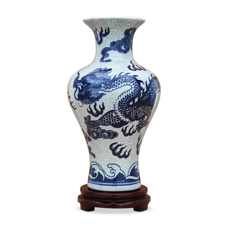 Jingdezhen ceramics crack of blue and white porcelain vase tenglong tattoos archaize sitting room is placed between the clubhouse decorations