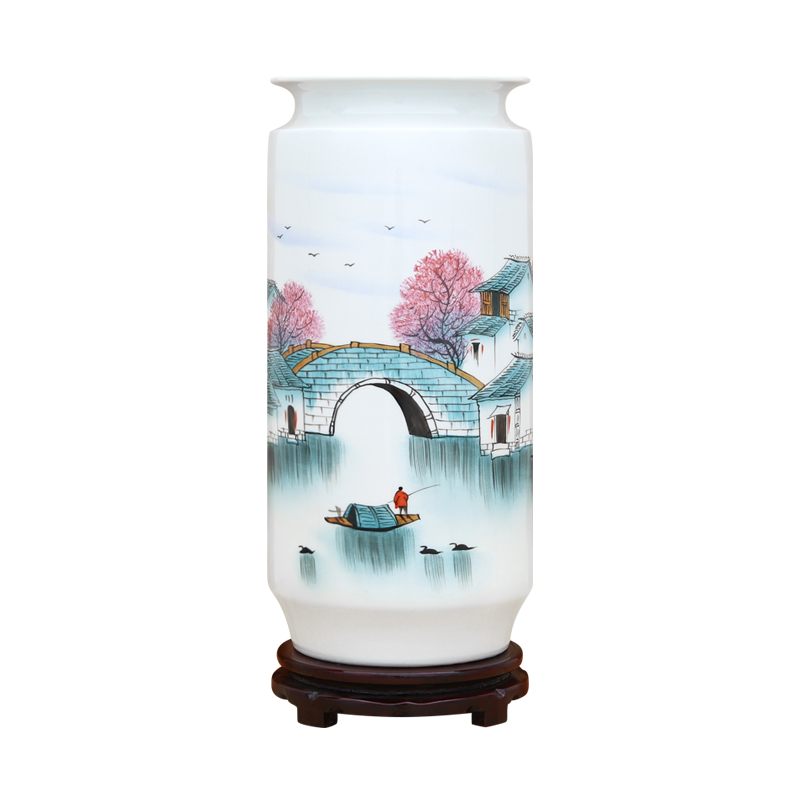 To ceramics jiangnan new color hand - made straight bottle furnishing articles in the living room