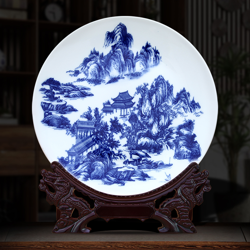 Jingdezhen ceramics furnishing articles household act the role ofing is tasted large famille rose porcelain decoration decoration plate plate custom hang dish the living room