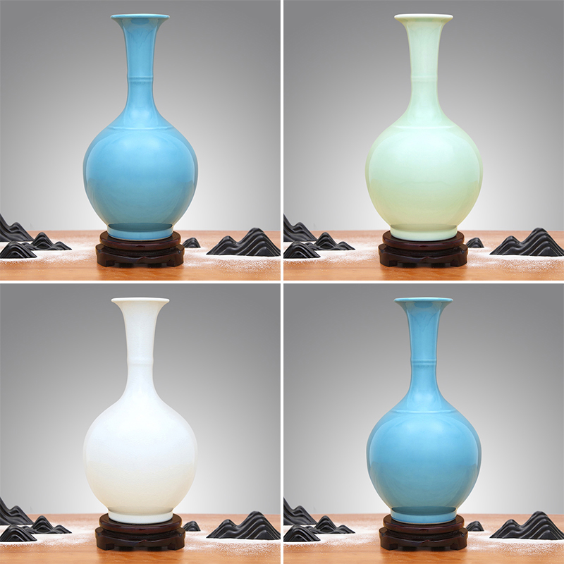 Jingdezhen ceramic vase is placed high temperature color glaze flower arrangement sitting room adornment hotel villa crafts