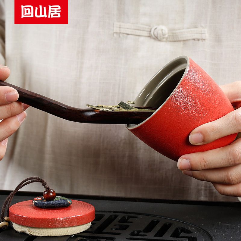 Coarse pottery POTS back on black pottery zen tea set small ceramic seal pot portable caddy fixings household