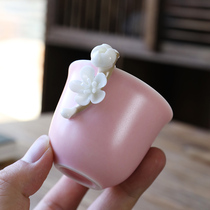 (Handmade flower) Master Cup single cup female teacup personal special cup ceramic kung fu tea cup bowl