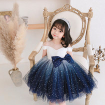 Girl Princess Dress Fluffy Dress 2022 Spring Summer Dress Childrens Birthday Dress Princess Dresses Superfairy Starry Sky Skirts High End
