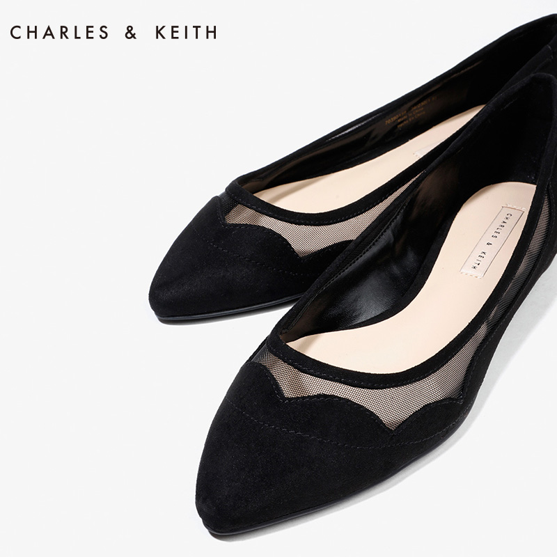 CHARLES&KEITH单鞋 CK1-70390139 甜美透明鞋边尖头平底女鞋产品展示图2