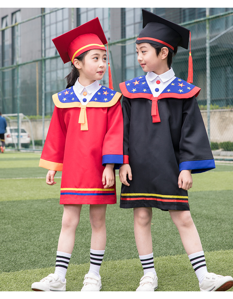 幼儿园毕业礼服儿童博士服毕业照演出服装毕业袍博士帽小学学士服