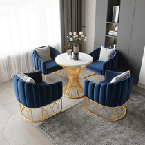 Sales Office Negotiation Table and Chair Combination Reception Room Office Business Leisure Creative Reception Area Sales Department One Table and Four Chairs