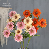 Gerbera fake flower simulation flower living room decoration floor single branch flower art photo props silk flower restaurant decoration flower