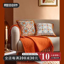 Light luxury retro-short plush cushion sofa cushion cushion cushion cushion lounge in Nordic modern minimal sofa cushion