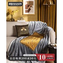 American luxury carpet cup pillow - quilt dual use of winter European vintage luxury couch with pillow - blanket living room