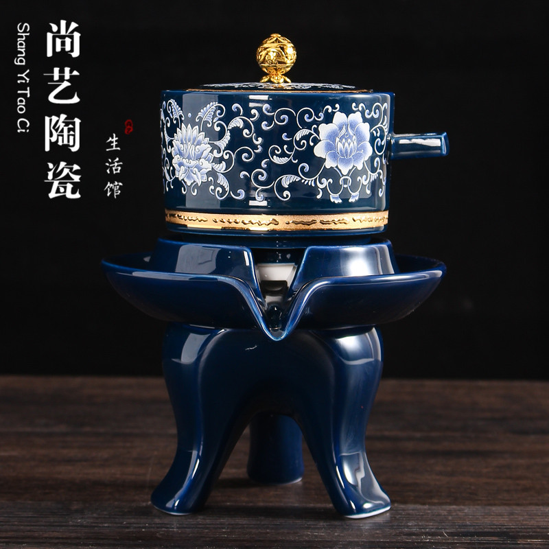 Fit creative ceramic semi - automatic teapot lazy tea ware has contracted household porcelain of kung fu tea set a single hot