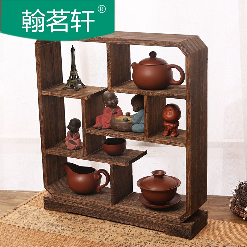 The tea shelf desktop small rich ancient frame tea set small place put tea tea tea machine cabinet shelf on The desk