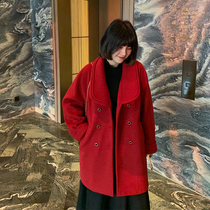 (Pet powder feedback 60% off snap-up non-quality issues no return no change)Hepburn wind coat female