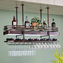 Red Wine Glass Shelf Upside Down Hanging Bar Table Bar Living Room Creative Pendulum Pieces Mark Cup Rack Light Box Hanging Wine Hanger