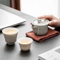 Antique green gray fast passenger Cup travel tea set one pot two cups tea set car Hand bag kung fu tea set two cups