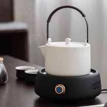 Household electric pottery stove cooking teapot set ceramic steamed tea warm tea glass kettle flower teapot small steam pot
