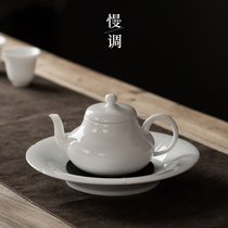 Slow adjustment thin tire white porcelain teapot tea Gongfu tea set Small ceramic filter single pot household simple Japanese ins