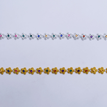 New products DIY materials Accessories Decorated accessories Drilling Folk Dance Terrace With Diamond Gold Silver Plum Blossom Edge