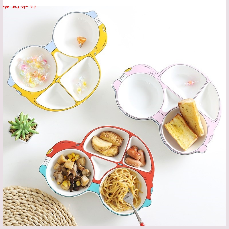 Prevent hot dishes car boxes ceramic tableware and dishes children ceramic plate into a cartoon home restaurant dishes