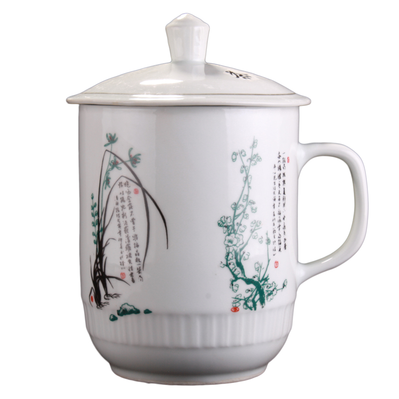 Big capacity ceramic with cover cup 1800 ml of super - sized overlord of jingdezhen tea cup cup of cold water