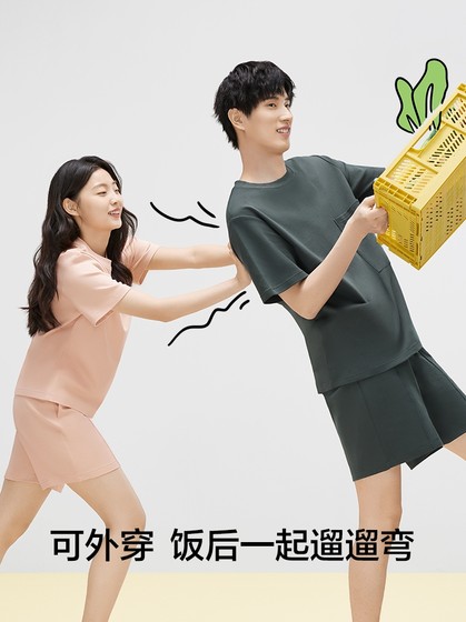 Youkeshu Pure Cotton Couple Pajamas 봄과 가을 스타일 2025 새로운 남자 바지 가을 여름 홈 의류 세트 Youkeshu Pure Cotton Couple Pajamas 봄과 가을 스타일 2025 새로운 남자 바지 가을 여름 홈 의류 세트