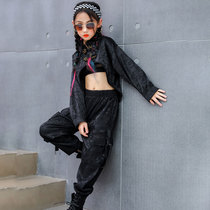 Girl Street Dance Costume National Tide Jazz Dance Children T Walk Show Wave Dress Black National Wind Spring Suit Handsome