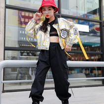New Years Day Childrens Street Dance Tide Silver Bright Sparkling Out of Girl Jazz Dance Less Children HIPHOP Hip Hop Suit