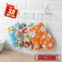 Thickened anti-scalding and heat insulation gloves high temperature resistance plus kitchen household hand guard oven microwave oven heat insulation gloves