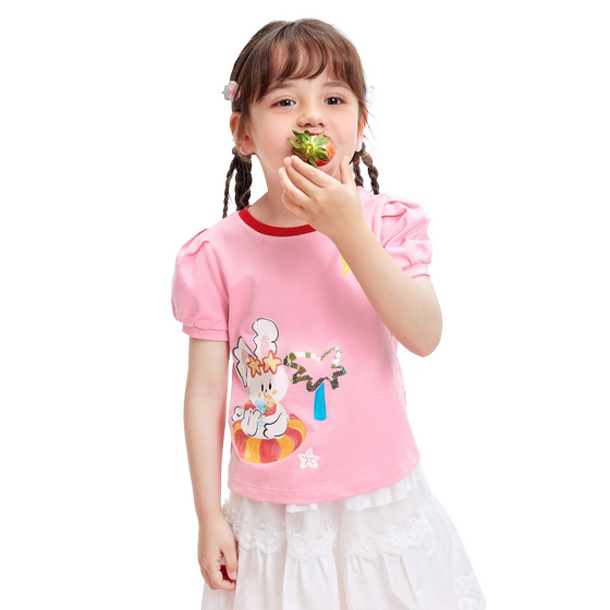 Balabala baby t-shirt baby top girls clothes boys short-sleeved 2025 new summer clothes cute and cute Balabala baby t-shirt baby top girls clothes boys short-sleeved 2025 new summer clothes cute and cute