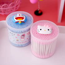 Cute Cartoon Girl Hearts Pink Cotton Swab Cotton Sign Paper Stick Makeup Remover Cotton Swab of Ears Gourd Cotton Stick 200 Only