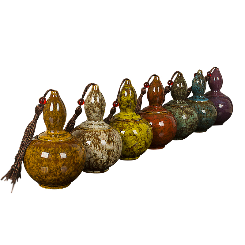 Ceramic pot gourd vases seal GuanPing child variable glaze caulis dendrobii cosmetic powder small tea pot
