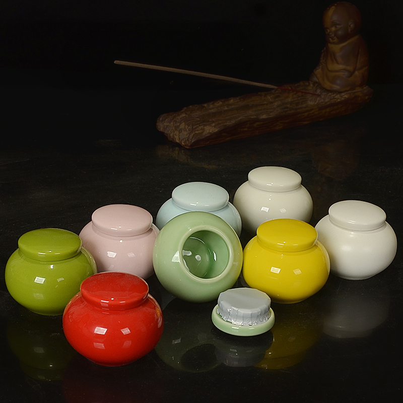 The Mini ceramic pot seal pot powder cosmetics packing bottle little porcelain tea pot storage jar