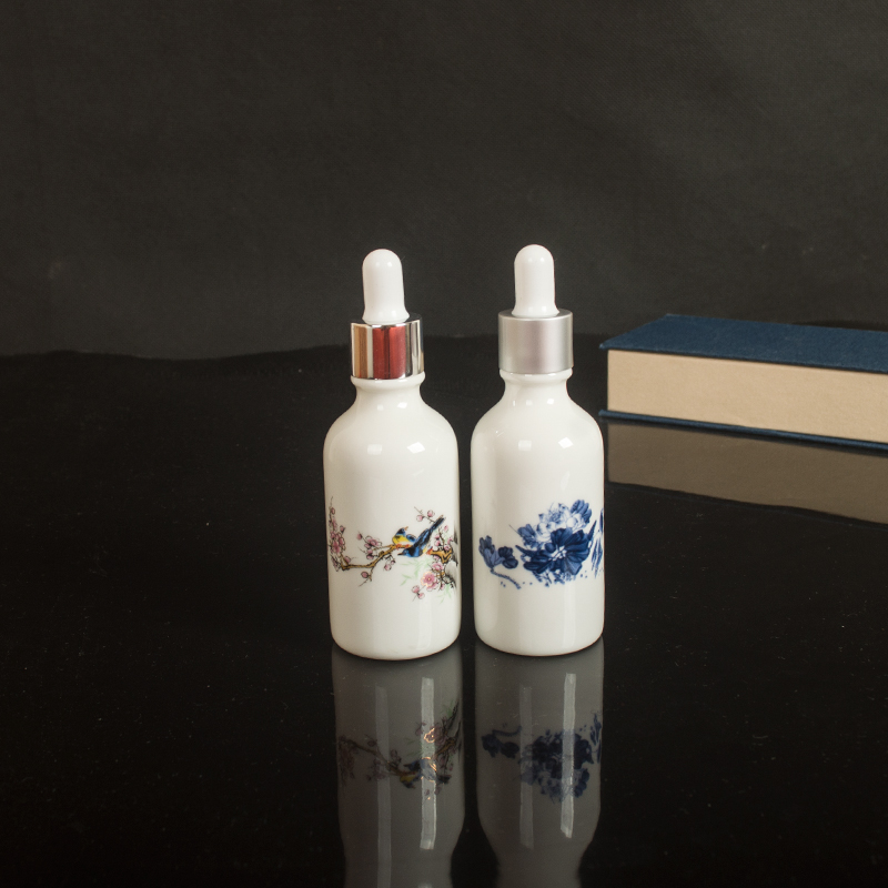 Cosmetics packaging bottles of soft glue dropper head essence oil incense pot small porcelain miniature ceramic sealed jar