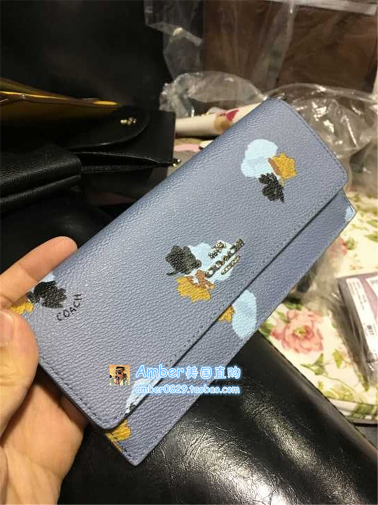 英國哪裡買coach便宜 美國代購 國內現貨 COACH 女士薄款信封長款錢包 多色 F52689 coach便宜