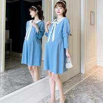 Pregnant womens autumn suit out fashion two-piece set 2020 new foreign style coat womens autumn dress