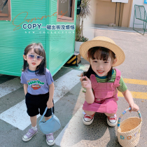 Childrens clothing girls short sleeve T-shirt 2021 new summer thin summer summer baby children half sleeve cotton base shirt SS