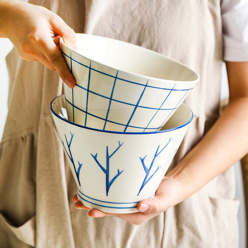 Japanese under the glaze color, rainbow such use household creative hat to large bowl of jingdezhen ceramic tableware large bowl of such soup bowl