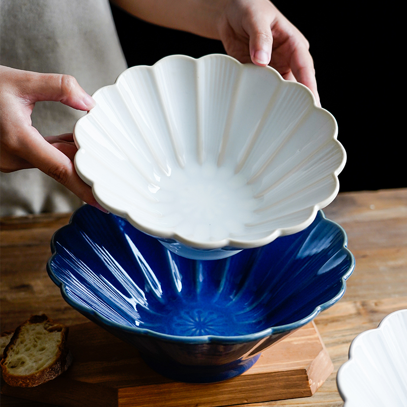 Nordic Japanese creative variable glaze porcelain hat to household rainbow such as bowl bowl of soup bowl of fruit salad bowl dessert bowl of ltd.