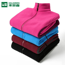 Mullinson outdoor fleece mens and womens cardigan sports jacket autumn and winter thickened warm liner fleece top