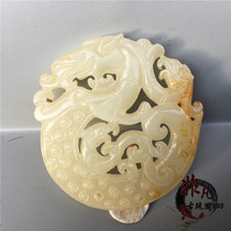 lao huo old anti-Ming and Qing antique jade Jade Dragon and Phoenix jade pendant pendant old objects Bi jade old jade