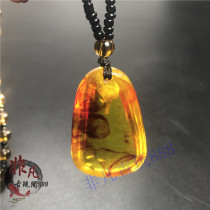 New Amber blood permopper plant flower specimen water drop type pendant couple Joker sweater chain second generation Amber