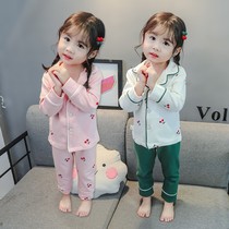 Childrens pajamas womens spring and autumn baby girls little children home clothes thin Princess summer