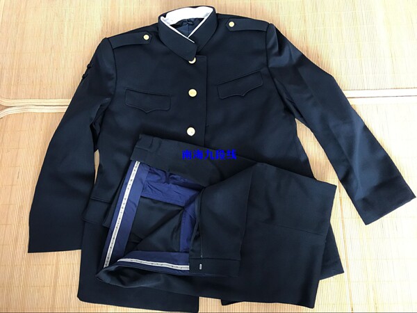 老式87海马裤呢中山装 藏青色马裤呢中山装冬服