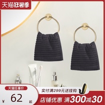 BGL free hole Nordic towel ring hanging simple gold all copper round bathroom wall hanging frame ring ring toilet