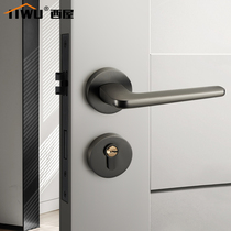 Door lock chamber home general bathroom bedroom black door split door lock door wooden door mute handle