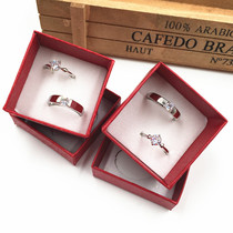 Wedding supplies Ring simulation diamond ring Wedding props Wedding ring Couple ring A pair of open live mouth adjustable