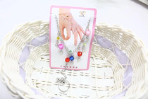 Korean version with ring one-piece bracelet fashion personality beads bells Student jewelry small gifts 2 yuan store supply