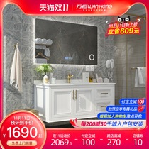 Modern simple light luxury Rock board bathroom cabinet combination wall hanging cabinet wall hanging cabinet wash face sink toilet